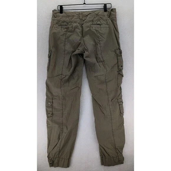 Athleta Cargo Hiking Jogger Pants Army Green Zip Pockets Size 10 Tactical Style - Picture 12 of 13